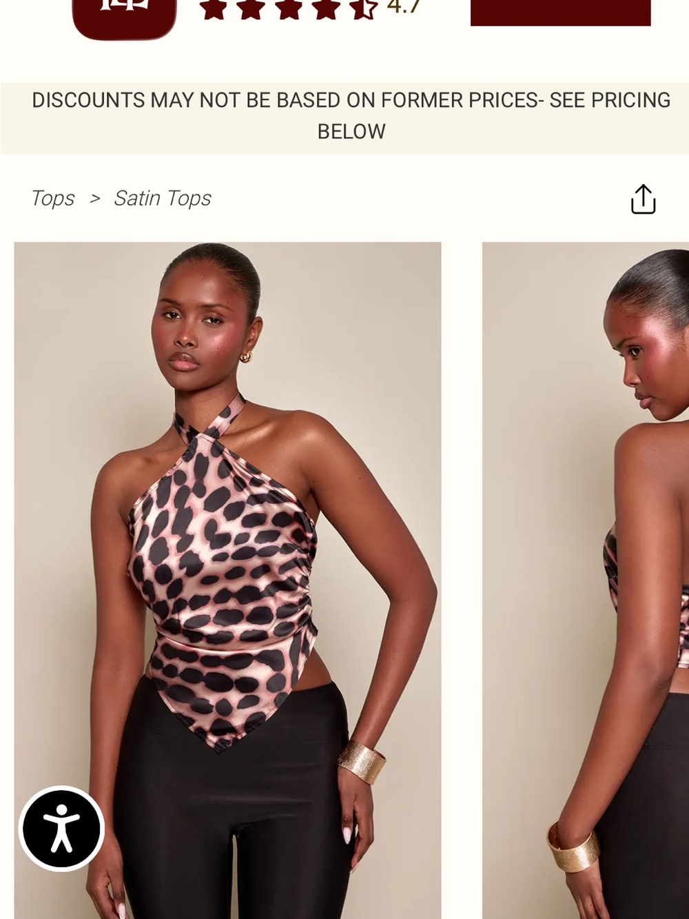 PrettyLittleThing Pink and Black Satin Halter Scarf Top